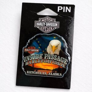 Harley Davidson Pin Ketchikan Alaska Eagle Inside Passage Souvenir